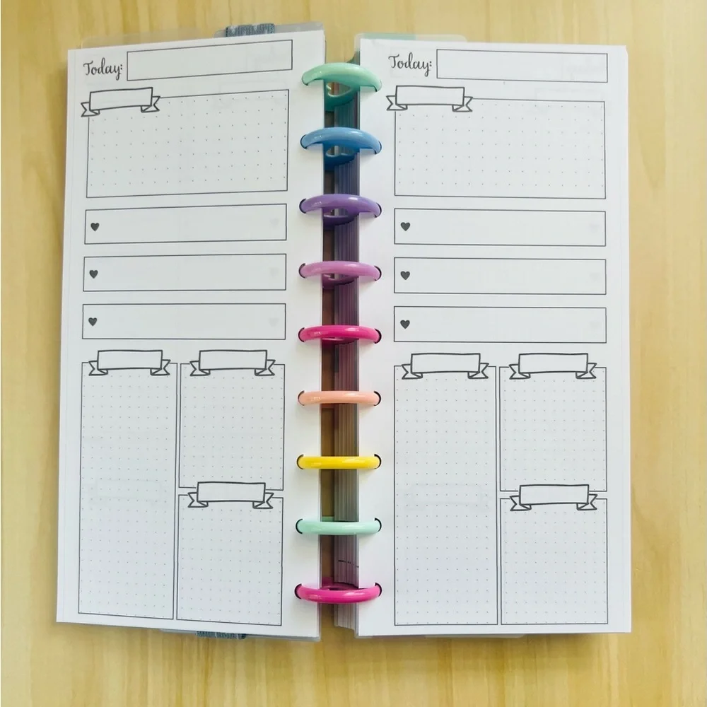 Skinny classic happy planner size daily layout inserts